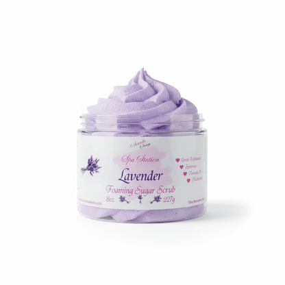 Lavender Foaming Sugar Scrub 💜 | 4 - in - 1 Body Scrub & Wash - Scents By Shaizy