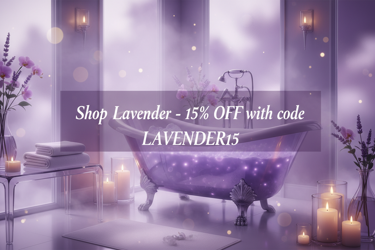 Lavender Spa Tub Banner - Centered Text