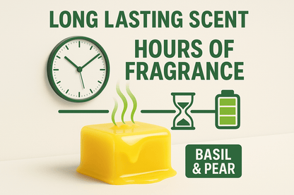Long-lasting Basil and Pear wax melt - hours of fresh fragrance - premium Canadian soy blend wax melts Ontario