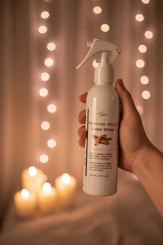 Morning Wood Linen Spray - Warm Sandalwood & Vanilla Room Refresher | 8oz - Scents By Shaizy