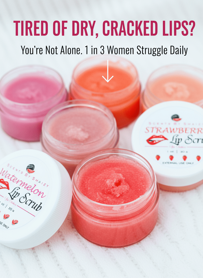 Natural Lip Scrub - Exfoliating Sugar Lip Treatment - Scents By Shaizy