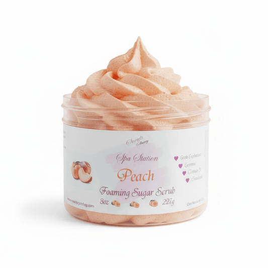 Peach Foaming Sugar Scrub 🍑 | 4 - in - 1 Body Scrub & Wash - Scents By Shaizy