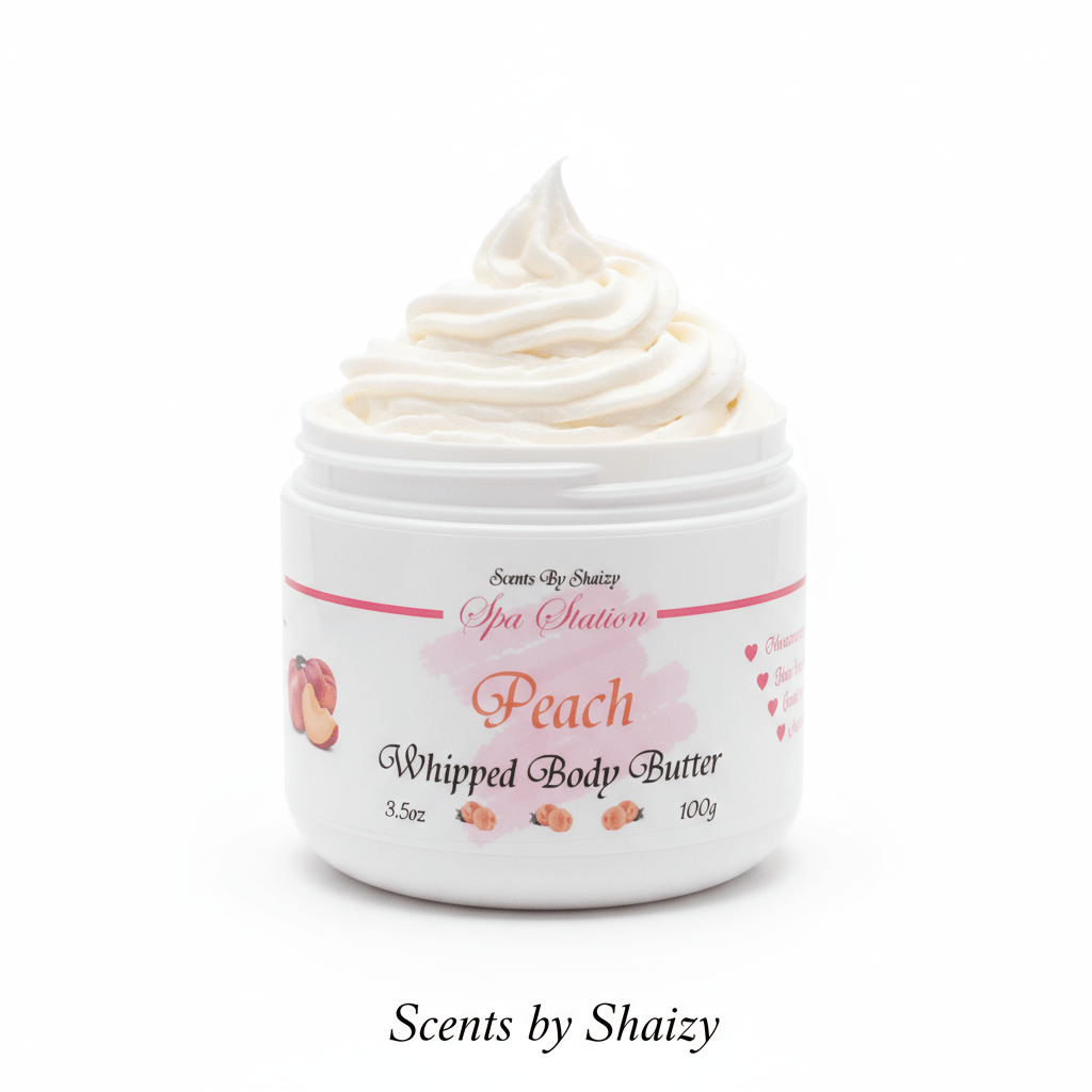 Peach Body Butter - Sweet Whipped Shea Butter for Dry Skin - Scents By Shaizy