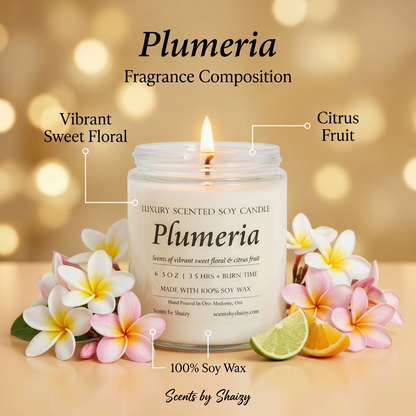 Plumeria fragrance composition in the golden style