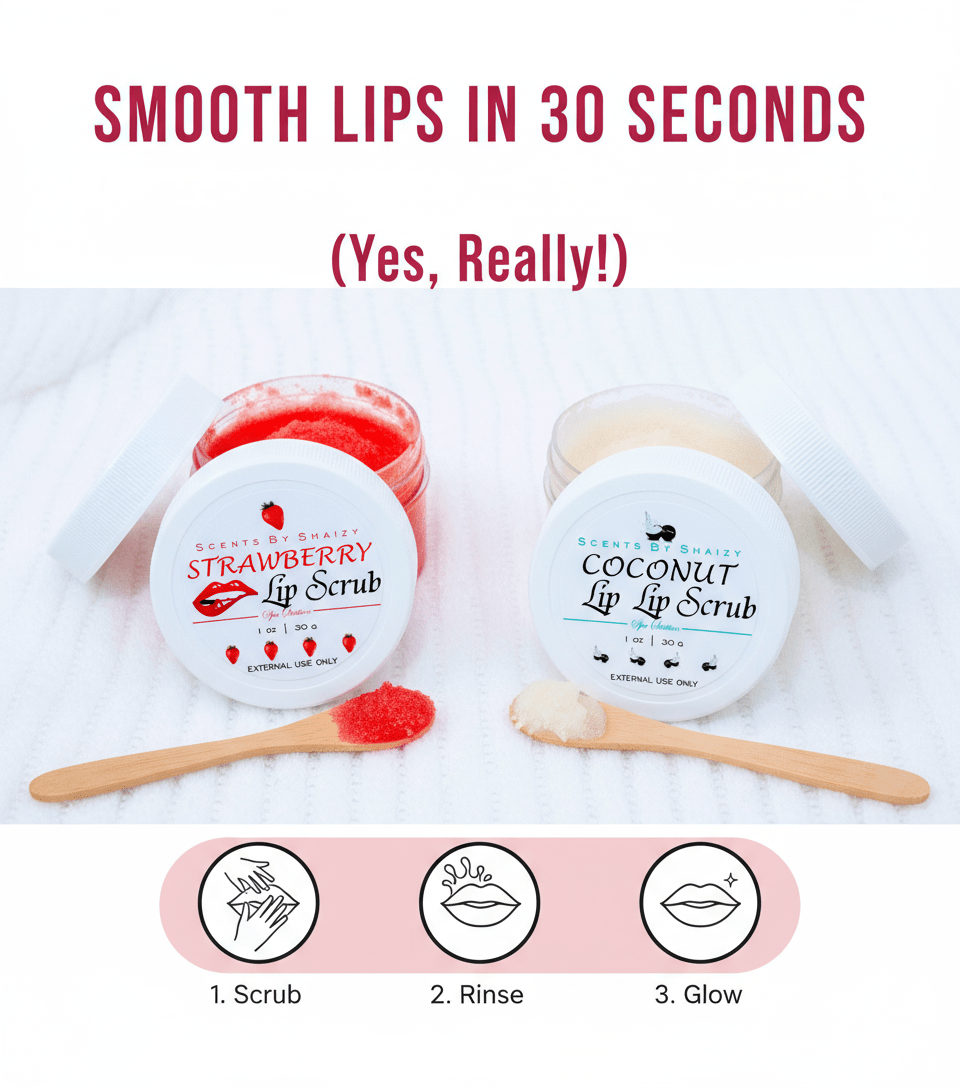 Natural Lip Scrub - Exfoliating Sugar Lip Treatment - Scents By Shaizy