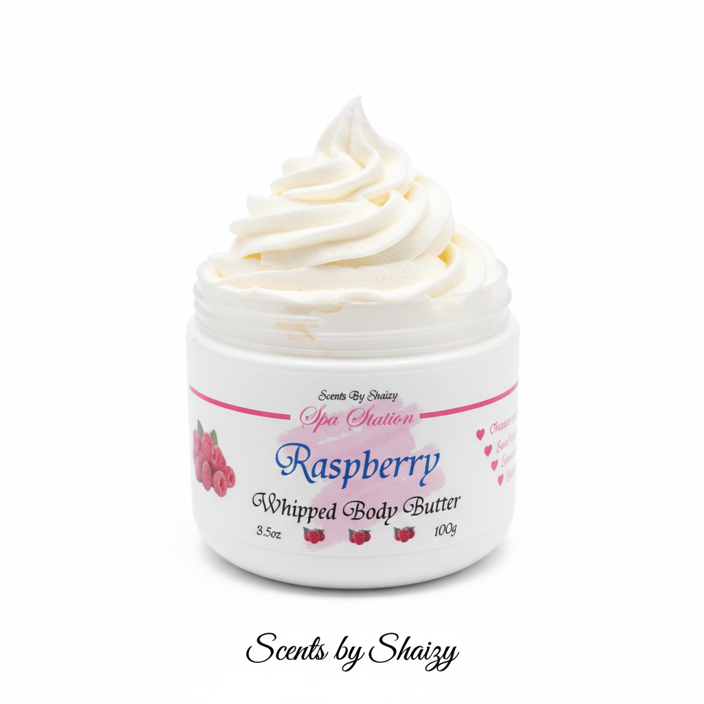 Raspberry Body Butter - Sweet Berry Whipped Shea Butter for Dry Skin - Scents By Shaizy