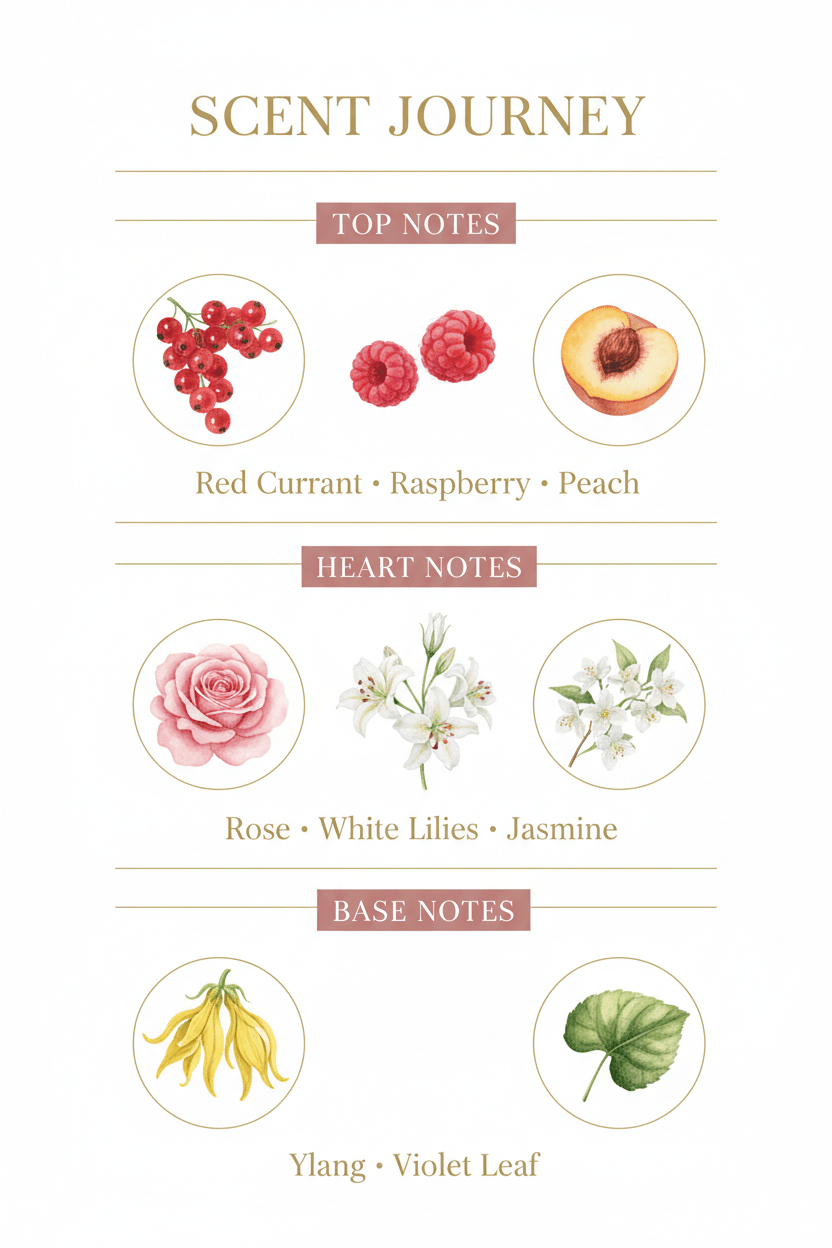 Rosy Little Secret Wax Melt – Red Currant, Rose & Peach - Scents By Shaizy