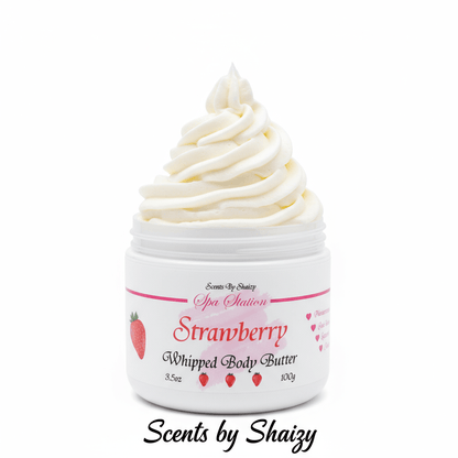 Strawberry Body Butter - Fresh Berry Whipped Shea Butter for Dry Skin - Scents By Shaizy