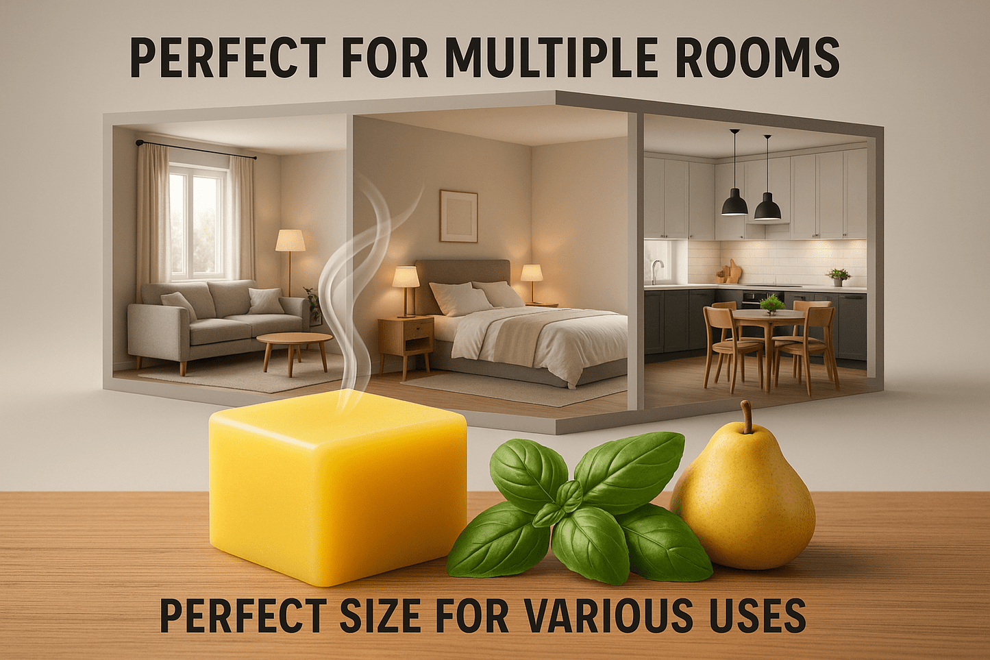 Strong scent throw wax melts - fills entire home multiple rooms - Basil and Pear Canada premium quality