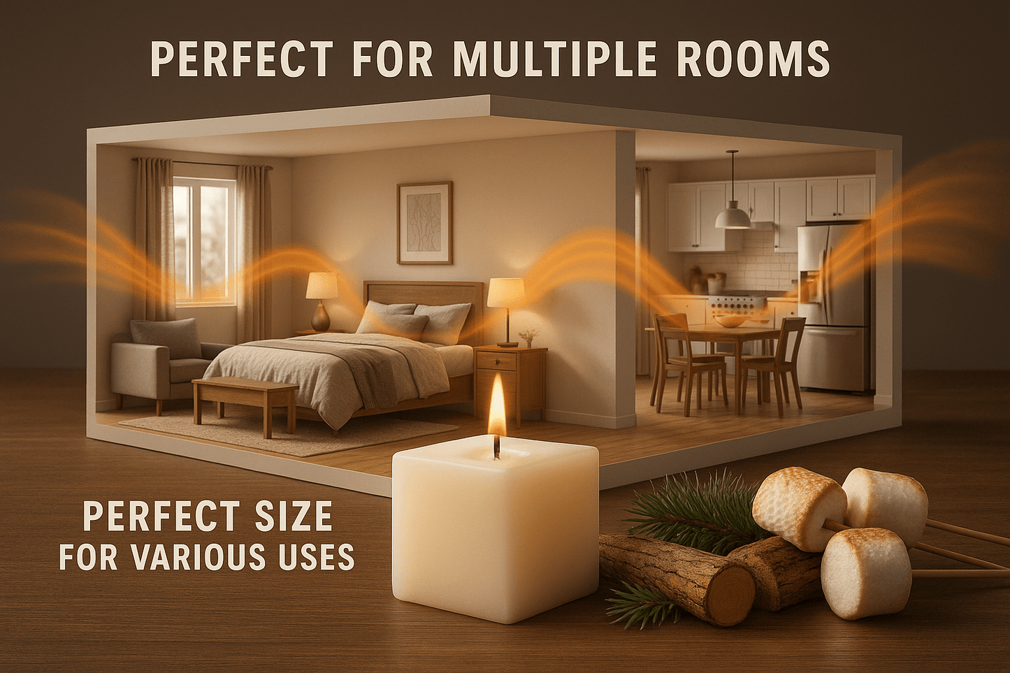 Strong scent throw wax melts - fills entire home multiple rooms - Calming Campfire Canada premium quality