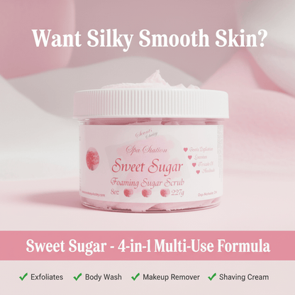 Sweet Sugar Foaming Body Scrub 🍓🍬 | 4 - in - 1 Body Scrub & Wash - Scents By Shaizy
