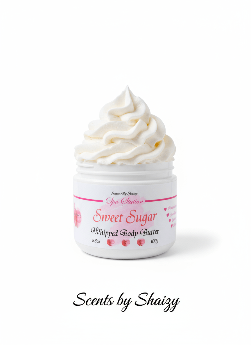Sweet Sugar Body Butter - Vanilla & Tonka Bean Whipped Shea Butter - Scents By Shaizy