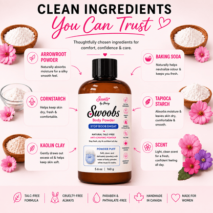 Swoobs Natural Talc-Free Body Dusting Powder - Scents By Shaizy