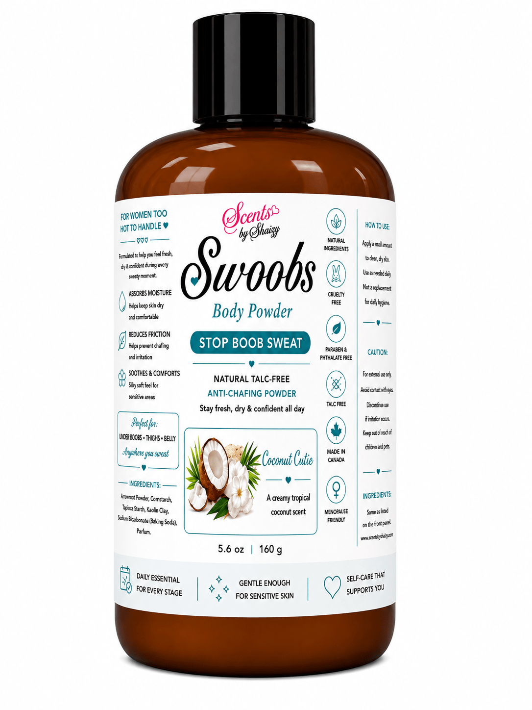 Swoobs Natural Talc-Free Body Dusting Powder - Scents By Shaizy