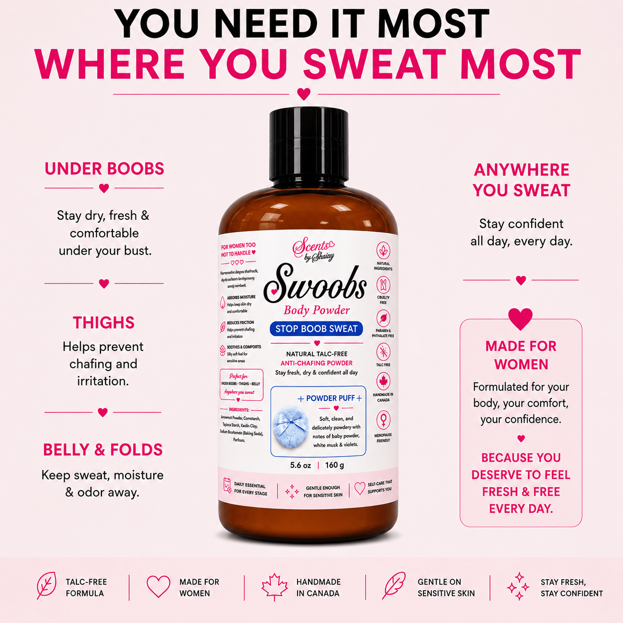Swoobs Natural Talc-Free Body Dusting Powder - Scents By Shaizy