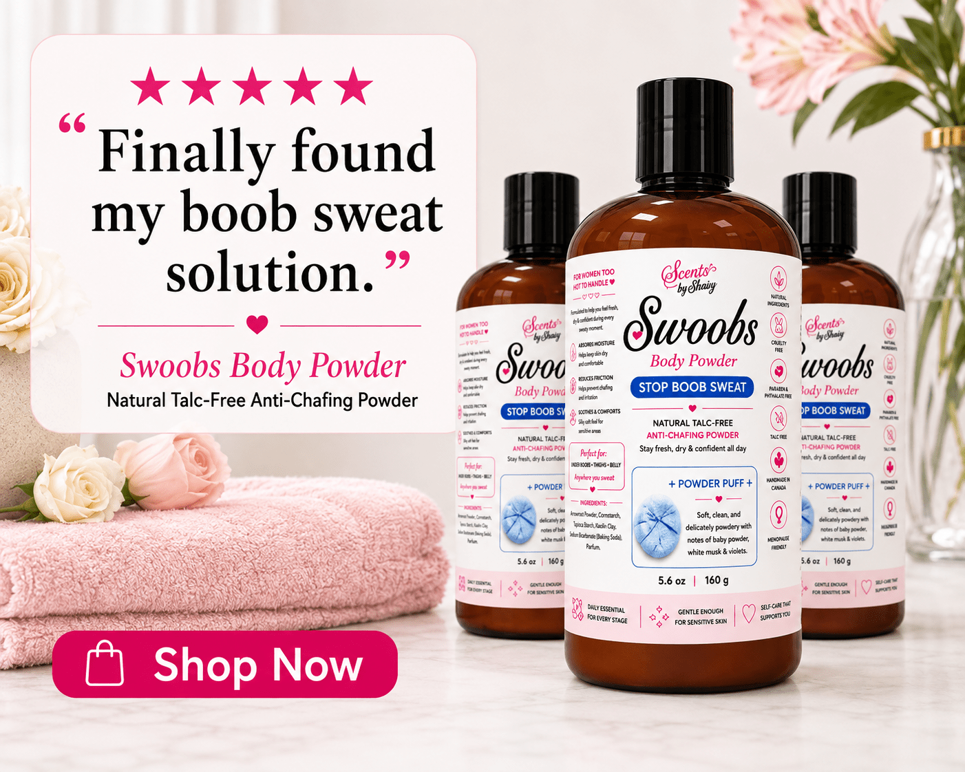 Swoobs Natural Talc-Free Body Dusting Powder - Scents By Shaizy