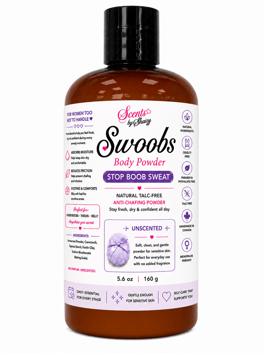 Swoobs Natural Talc-Free Body Dusting Powder - Scents By Shaizy