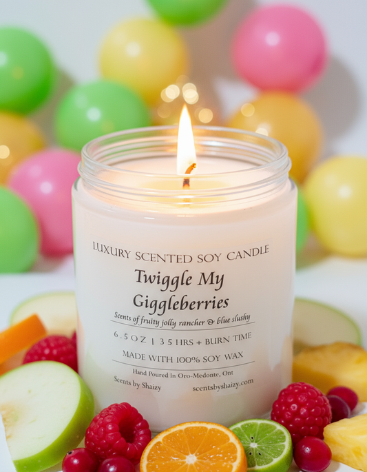 Twiggle My Giggleberries Soy Candle - Playful Fruity Lifestyle Image