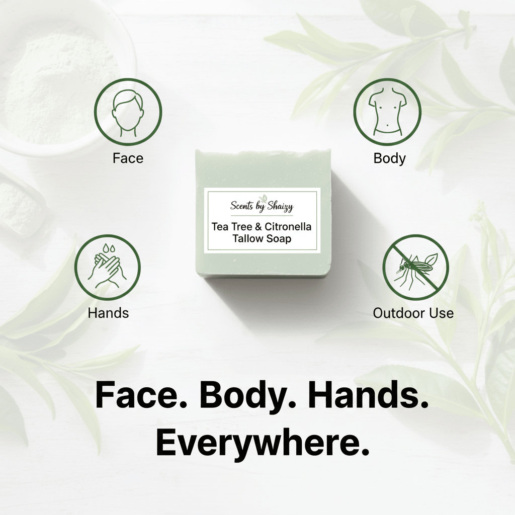 Tallow Bar Soap – Tea Tree & Citronella *available April 20 - Scents By Shaizy